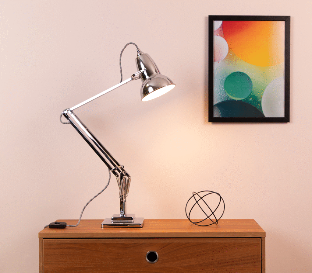 Silver Anglepoise desk lamp